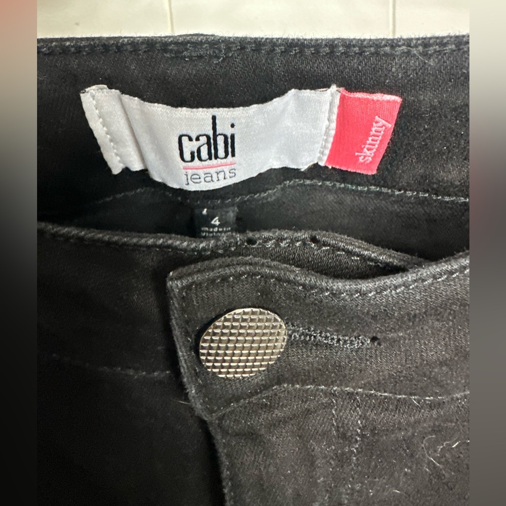 Cabi Women’s Black Denim Skinny Jeans Size 4 Stretch Casual - Picture 4 of 12